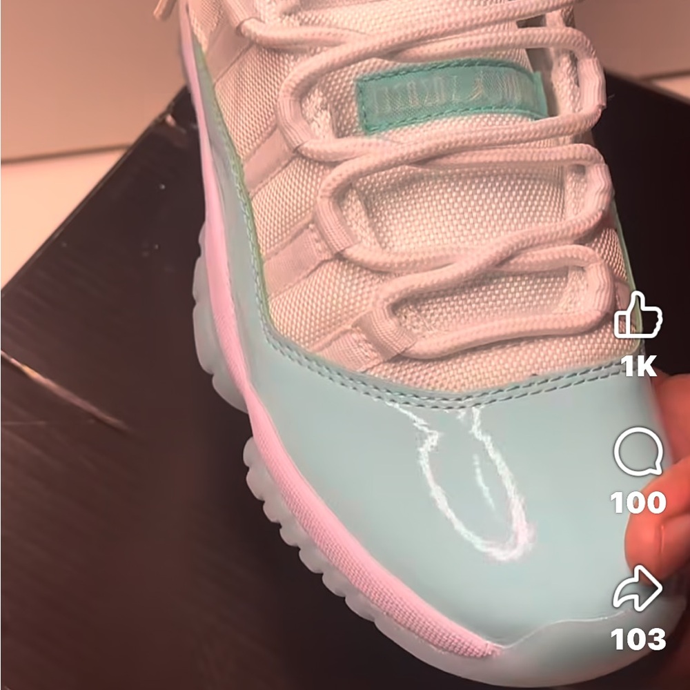 Nike White and Light Blue Women's Sneakers